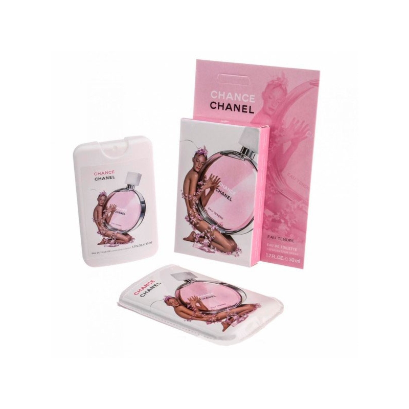 Chanel Chance Eau Tendre / мини-парфюм в кожаном чехле 50ml для женщин