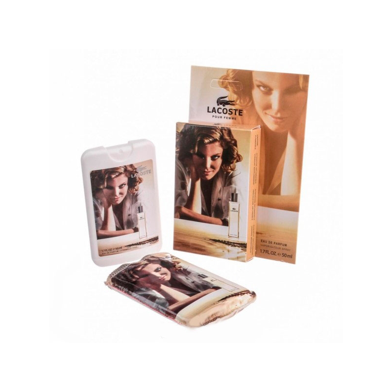 Lacoste Pour Femme — мини парфюм в кожаном чехле 50ml для женщин