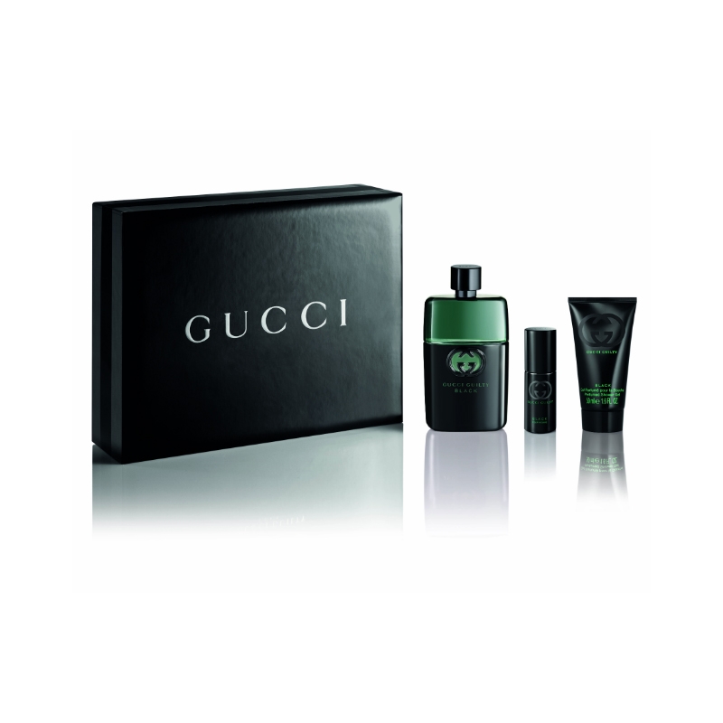 Gucci Guilty Black Pour Homme — набор (edt 90ml+edt 8ml+sh/gel 50ml) для мужчин