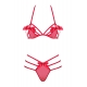 Сексуальный комплект белья с бантиками на груди Obsessive Giftella set red