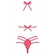 Сексуальный комплект белья с бантиками на груди Obsessive Giftella set red