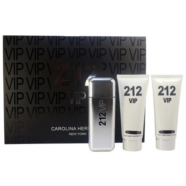 Carolina Herrera 212 Vip Man — набор (100ml edp+100ml body lotion+100ml body cream) для мужчин лицензия